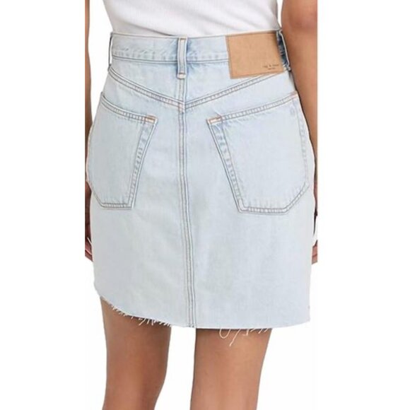 Rag & Bone High Rise Mini Skirt 17" Primrose Light Denim‎ Size 29 MSRP $204 - Picture 3 of 12